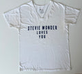 GRAY 001 — STEVIE WONDER LOVES YOU V-Neck White / M / G1