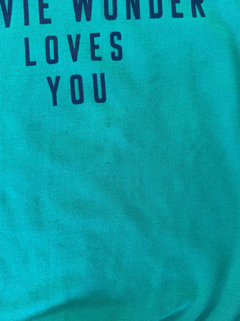 GRAY 001 — STEVIE WONDER LOVES YOU Teal Crewneck / XS/ G1