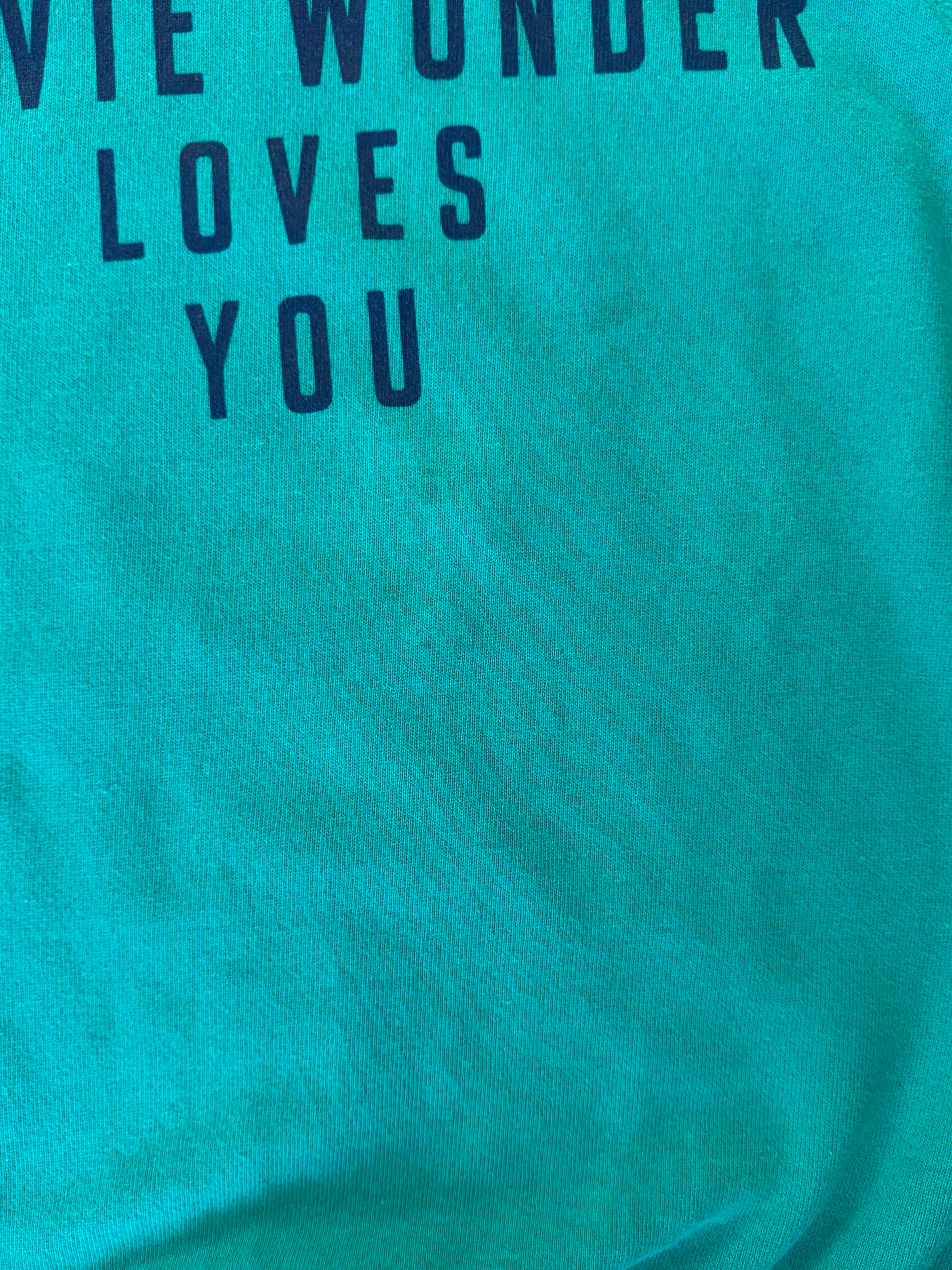 GRAY 001 — STEVIE WONDER LOVES YOU Teal Crewneck / XS/ G1
