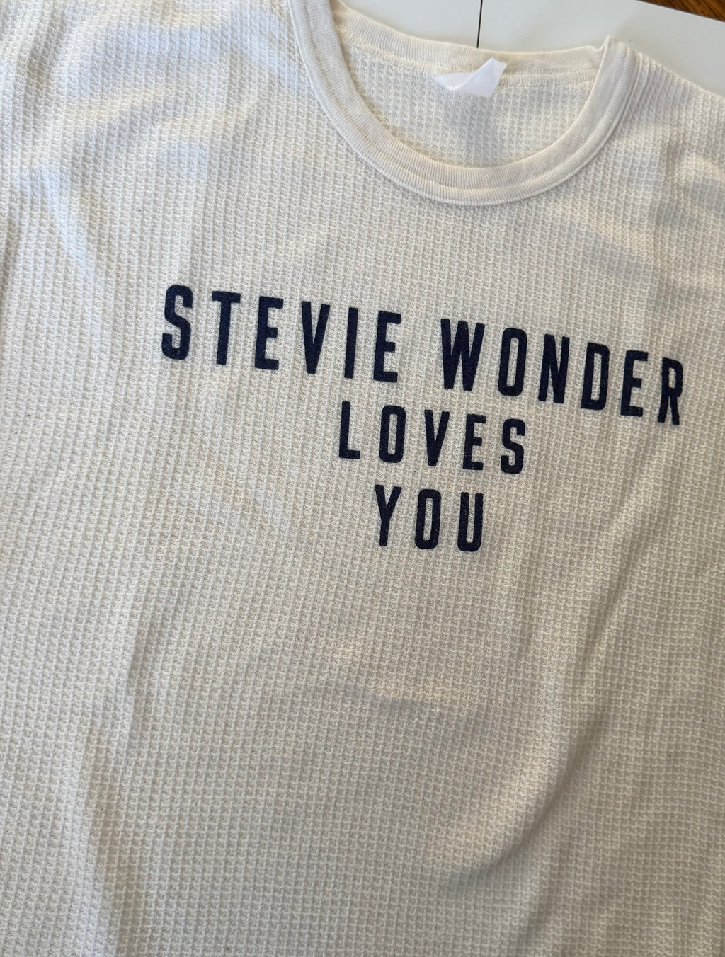 GRAY 001 — STEVIE WONDER LOVES YOU White  thermal/ XXL/